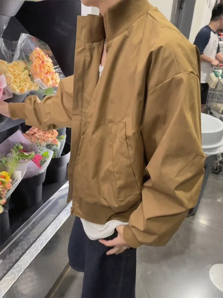 

Cleanfit Retro American Sle ort Pilot Jaet Men's Spring Autumn Bomber Motorcycle Baseball orm Workwear Coat