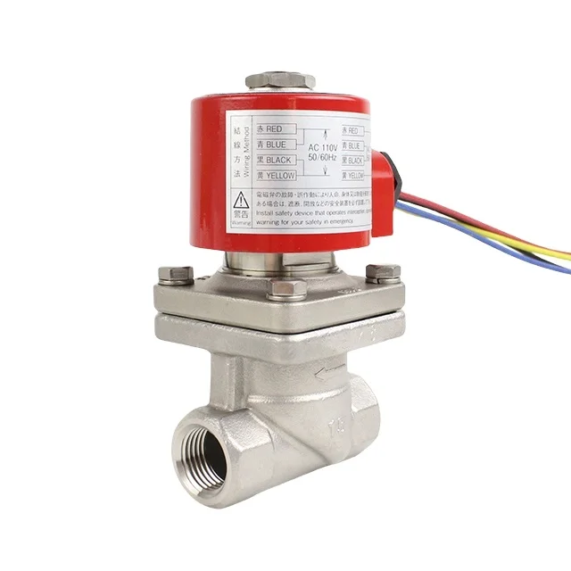 Válvula Solenoide de Acero Inoxidable Yoshitake Japón para Vapor, Aire y Agua - DP-100 AC110V Eléctrica Normalmente Cerrada Stock RED MAN
