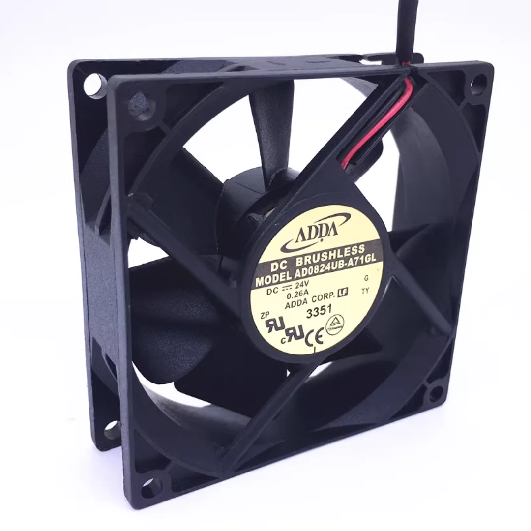 Original 80mm 24V Case Fan FOR ADDA 80x25mm AD0824UB-A71GL DC 24V 0.26A 2Wire axial server inverter Cooling Fans