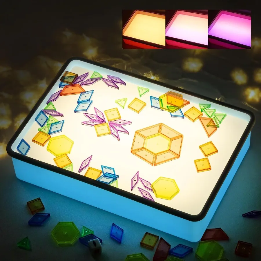 

Sand Painting Light Box Sensory Light Table for 3 Color Temperature 10 Levels Adjustable Brightness 16 Blue