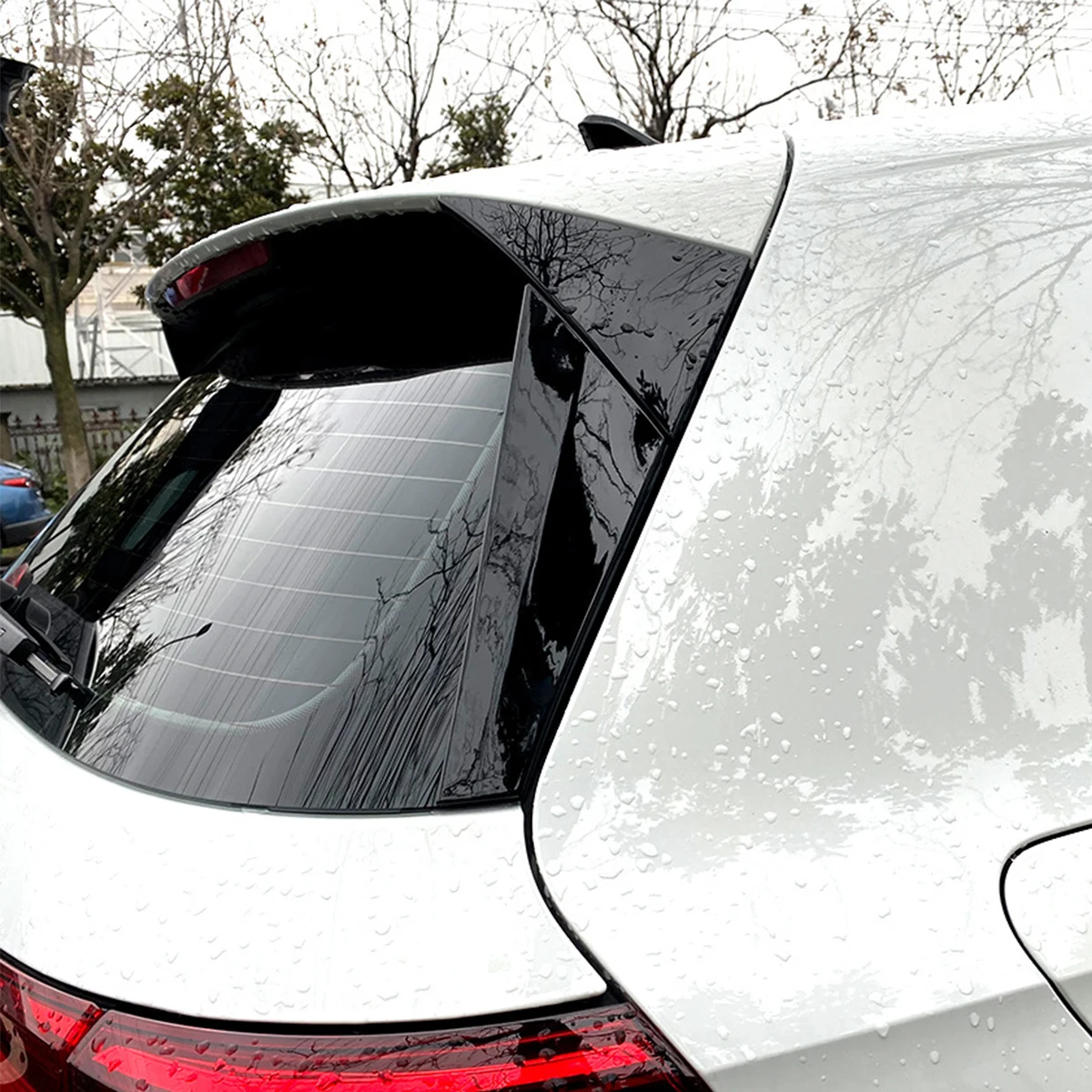 Rear Window Spoiler Side Wing Cover Splitters ABS Glossy Black Body Kit For Volkswagen Golf 8 MK8 2020 2021 2022