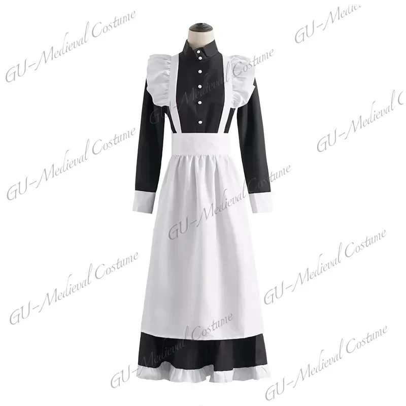 Cosplay Colonial Victorian Maid Dress Woman Halloween Costume Sets Adult Servant Festival Carnival Dress Up Apron Outfit Party