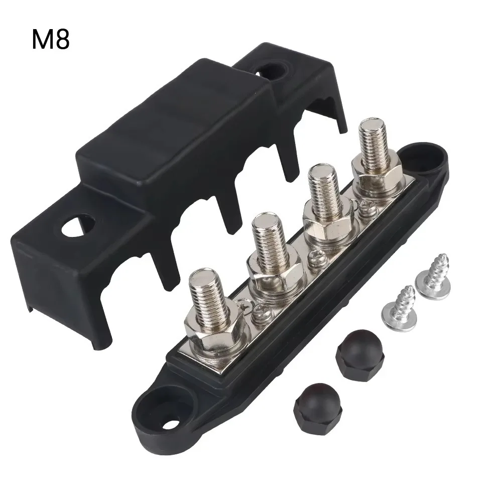 

Электроразъем постоянного тока, 48 В, 250 А, шпильки 5/16 дюйма, 3/8 дюйма, 4-ходовой блок распределения питания M8, клеммная колодка стержня M10