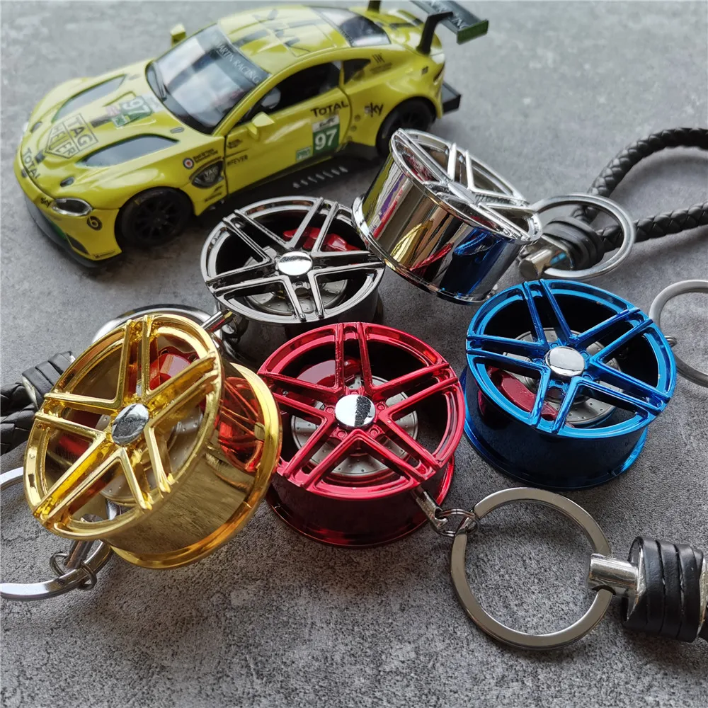 

Hot Wheel Rim Keychain Key ring 3D Keychain Creative Accessories Auto Part Model Car Keyring Key Chain pendant