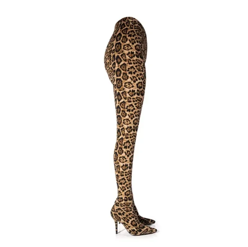 Satins Elastic Cloth Jumpsuit Pants Boots Women Racing Party Trendy Sexy Steel Pipe Dance Pants Boots High-heel 8.5cm/10cm 34-45 - view 6