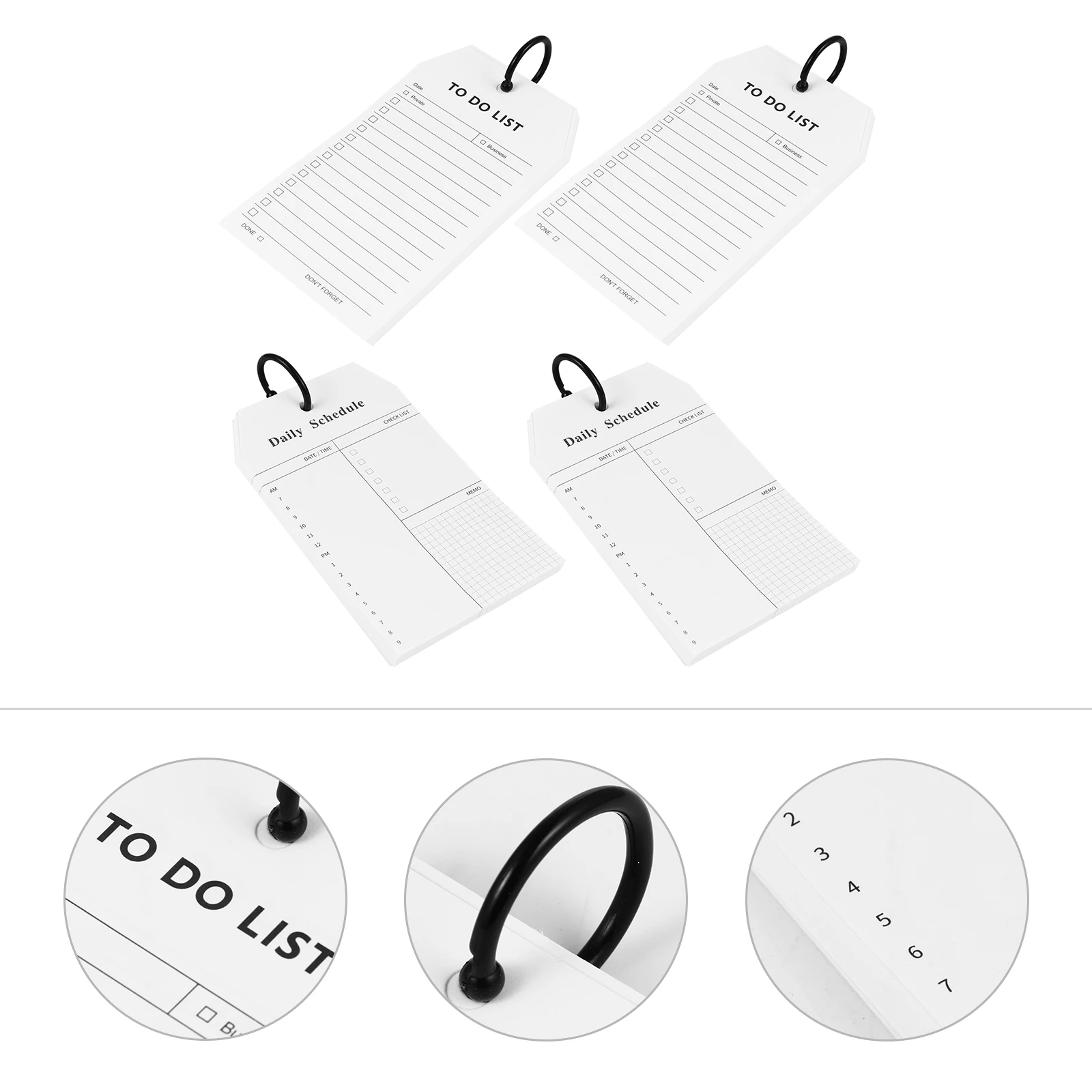 4pcs Daily Schedule Planner Notebooks Smooth Writing Surface Work Home Office School Supplies Task Lists Portable