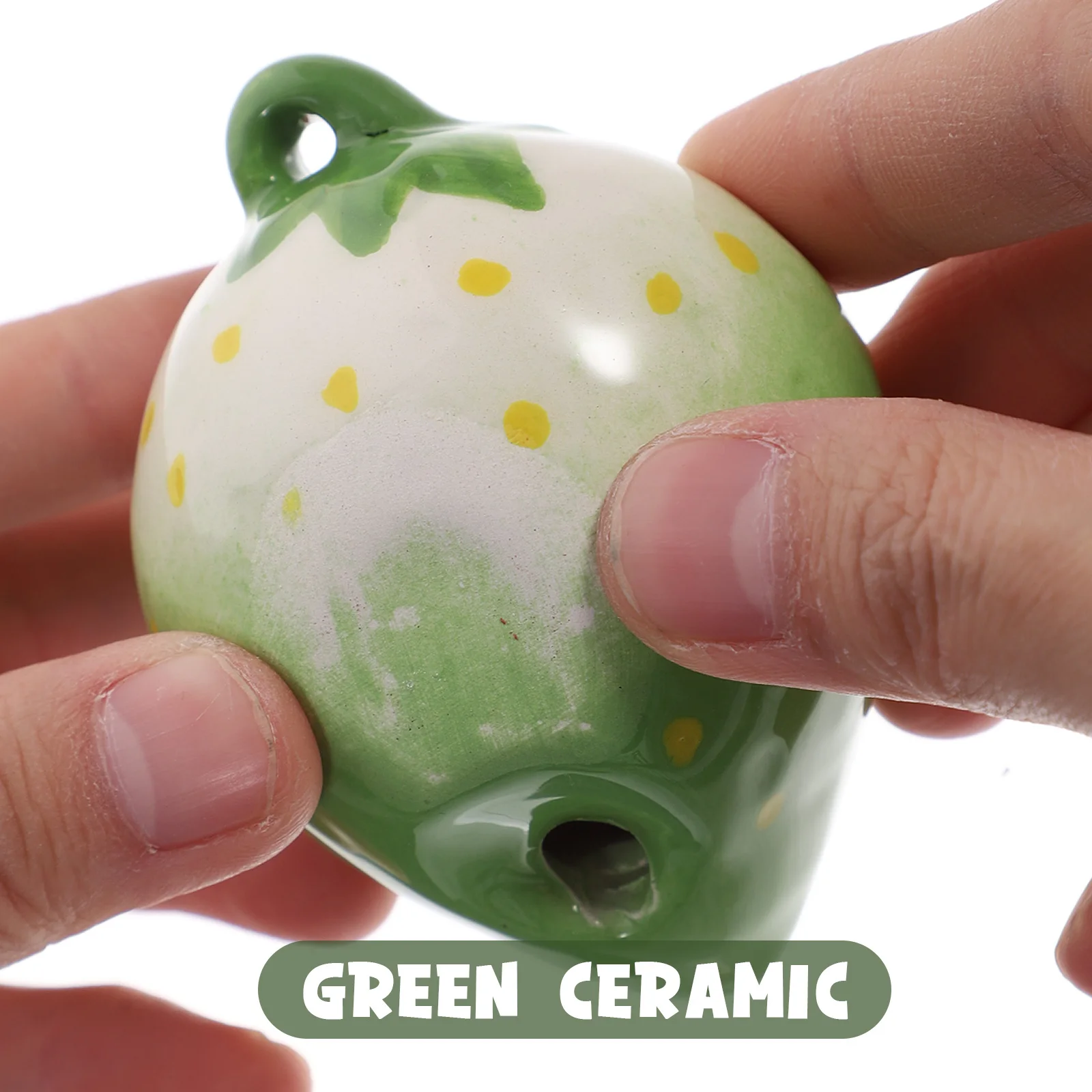 

Beginner Ceramic 6 Holes Ocarina Strawberry Shape Practice Wind Instrument Portable Durable Music Instrument 6 Holes Ocarina