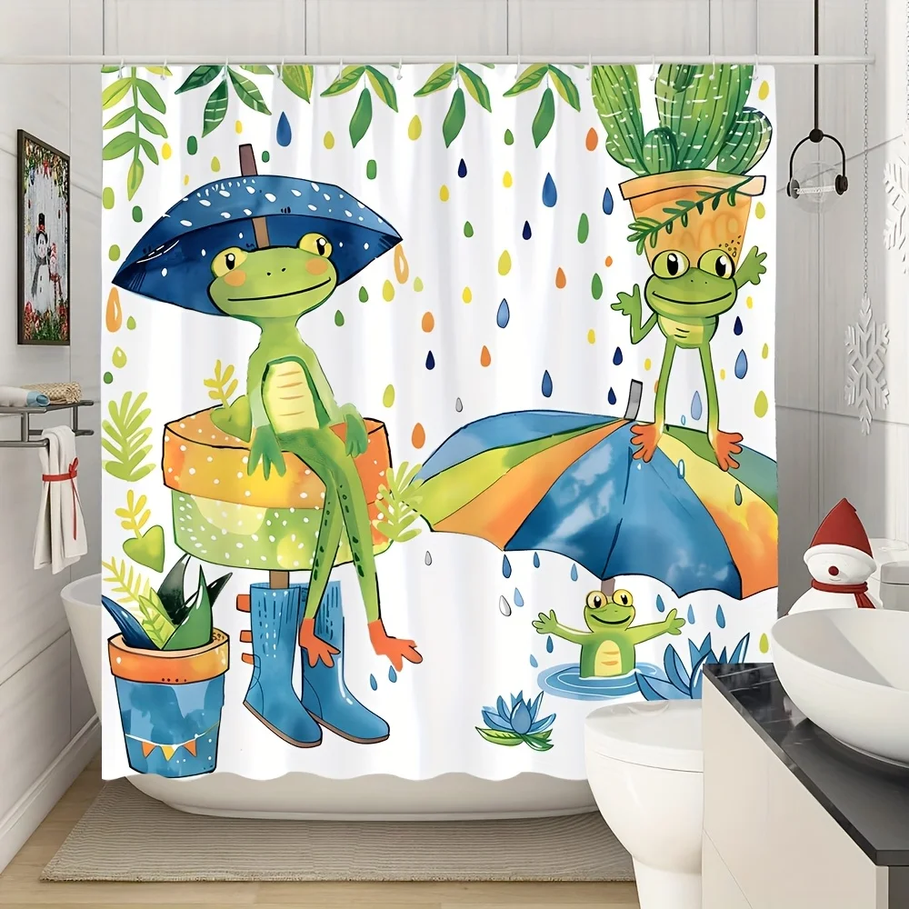 Rainy umbrella shower curtain - Colorful and unique wall hanging decorations for living rooms and bedrooms - cheerful