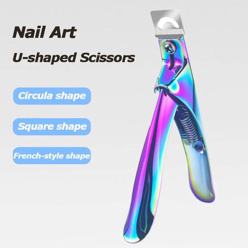 Nail Cuticle Nipper Scissors Stainless Steel Rainbow Tweezer Clipper Dead Skin Remover Scissor Plier Pusher Tool