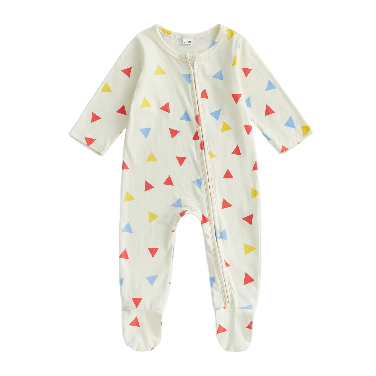 

Детские футболки с длинными рукавами и круглым вырезом с треугольным принтом на молнии, осенний комбинезон, одежда для мальчиков и девочек