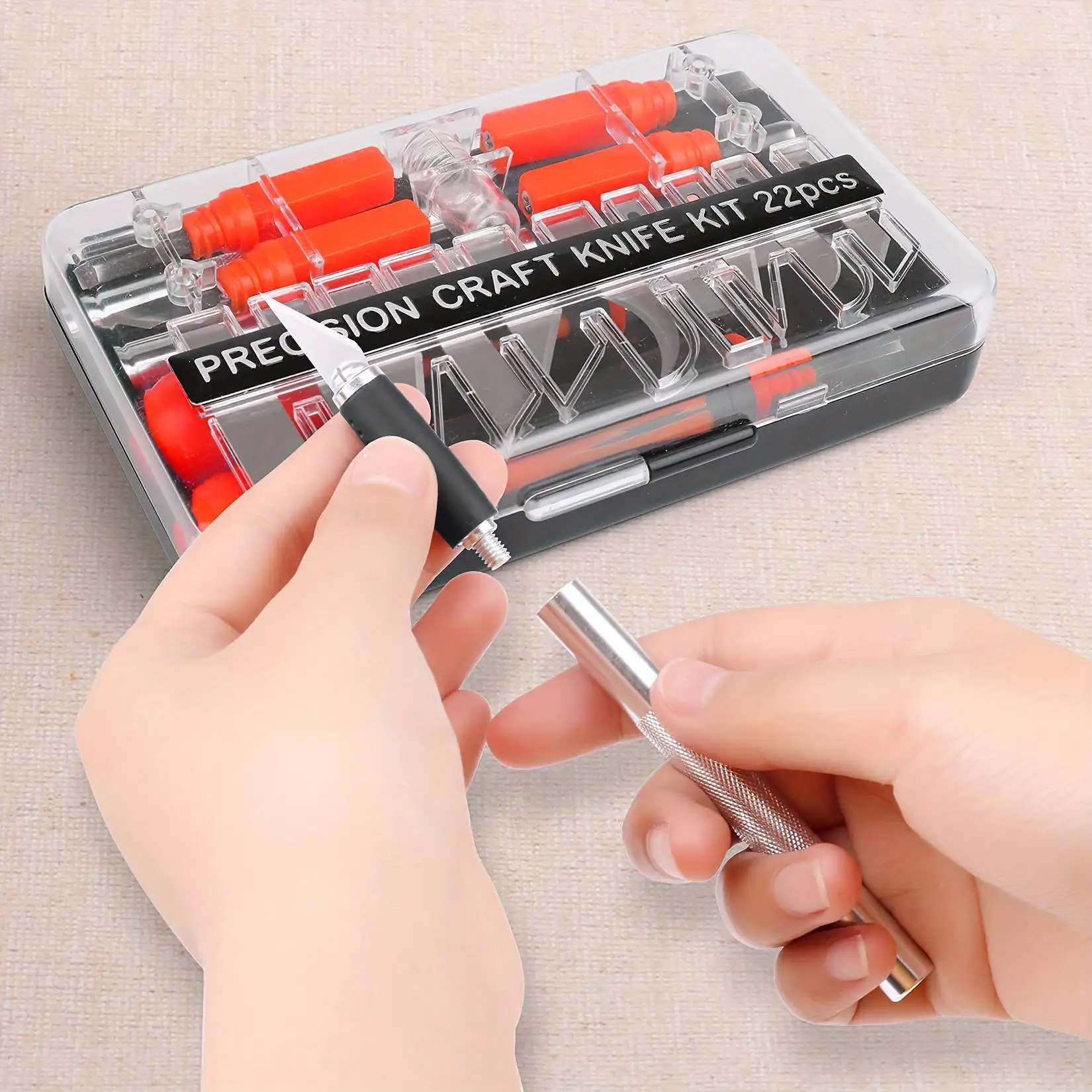 

22Pcs Exacto Knife Set, Hobby Knife with Exacto Knife Blades, Craft Knife for Precision knife for Stencil, Crafting, Art Knife.