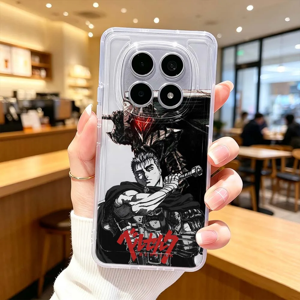 Berserk Handsome Cover For Xiaomi Redmi Note 15 14 13 12 11E 9 Pro Pro+ 4G 5G Protective Transparent Phone Case