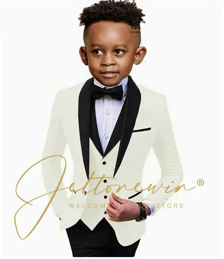 

Suit For Boys Wedding Tuxedo 3 Piece Vest Blazer Pants Suit Shawl Collar Formal Jacket Customized 3-16 years old Boys Suit