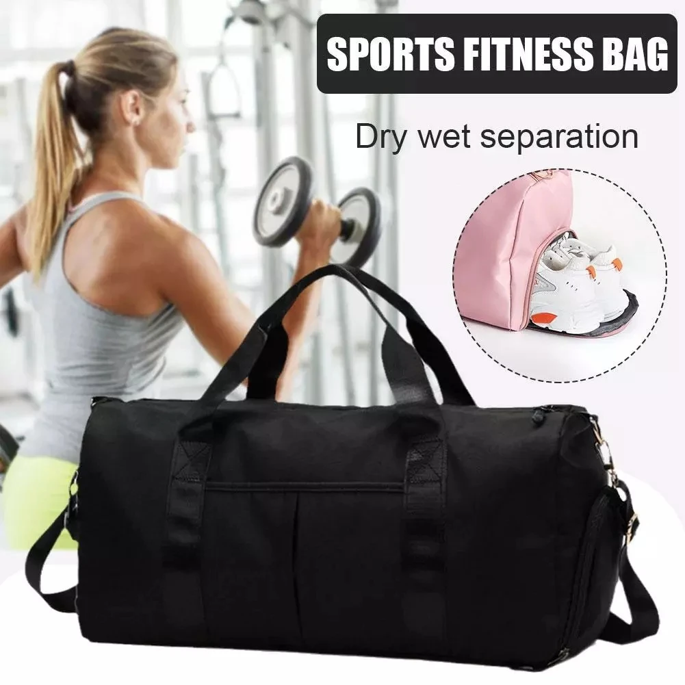 Travel Workout Fitness Sports Gym Bag Luggage with Wet Pocket Shoes Compartment Travel Yoga Sports Gym Duffel Bag for Men Women