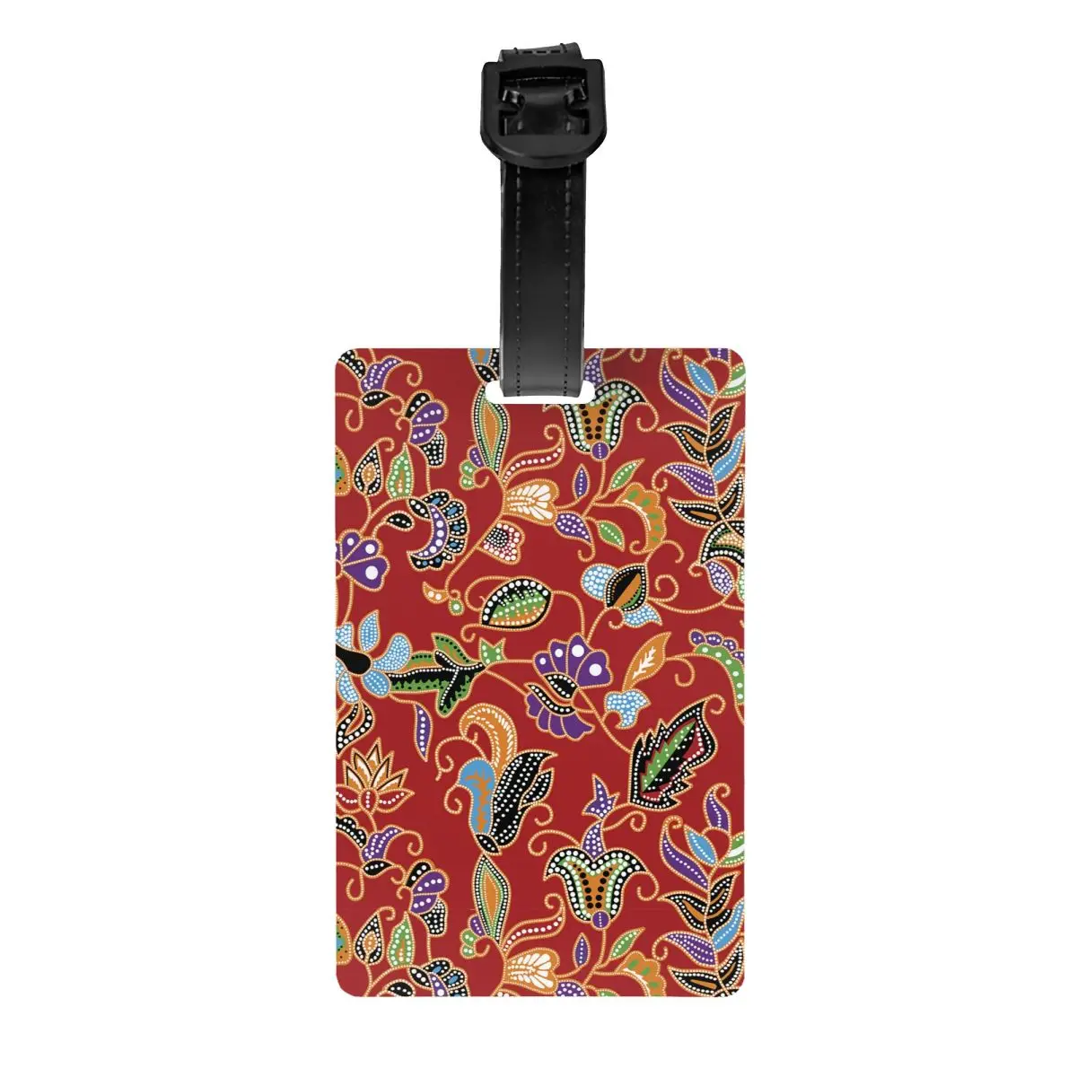 

Sarong Kebaya Batik Red Luggage Tag for Suitcases Privacy Cover ID Label