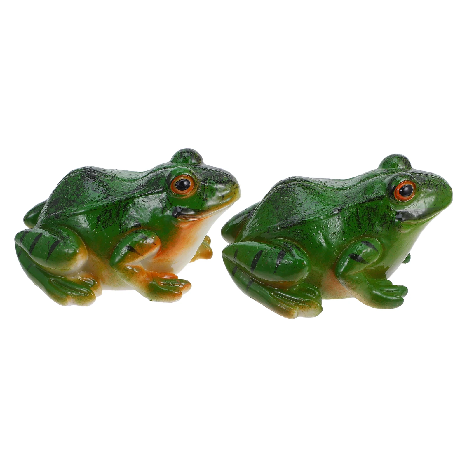 

2 Pcs Frog Ornaments Resin Desktop Frogs Decor Creative Cute Animal Sculpture Figurine