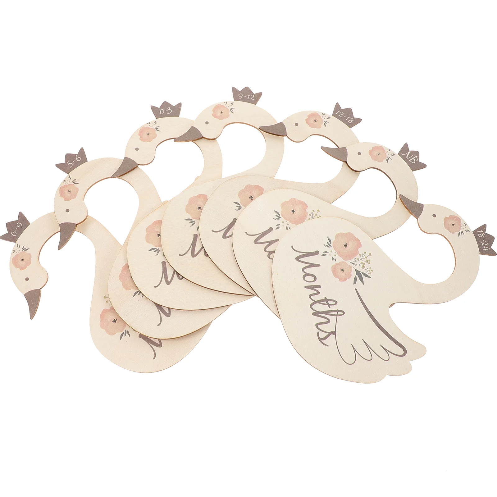 

7Pcs Cartoon Swan Baby Wardrobe Dividers Clothing Size Hangers Organizer Gift for Newborns Toddlers Closet Size Dividers