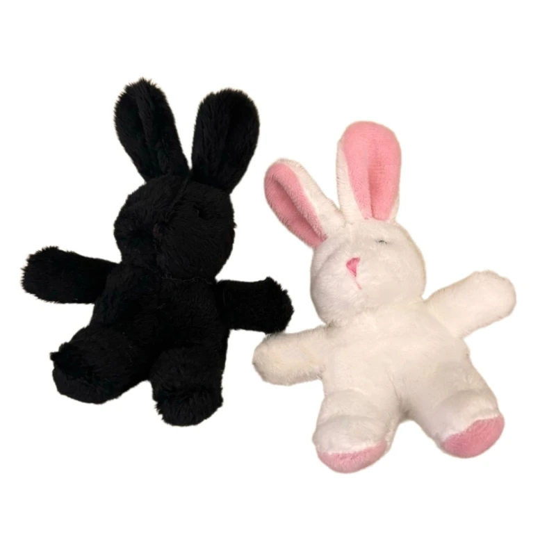 Plush Long Ears Rabbit Charm Keychain Soft Stuffed Ornament Keyring Lovely Pendants for Purse Bag Backpack Handbag