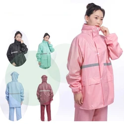 Korean Split Raincoat Rainpants Suit Reflective Strip Waterproof Rain Jacket Outdoor Riding Hiking Fishing Protective Rain Gear