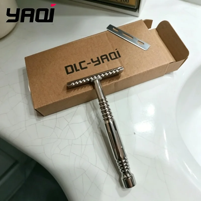 2026 YAQI Romulus Polished 316 stainless Steel AC Blade Single-edged Mens Shaving Safety Razor - 0.70mm Blade gap