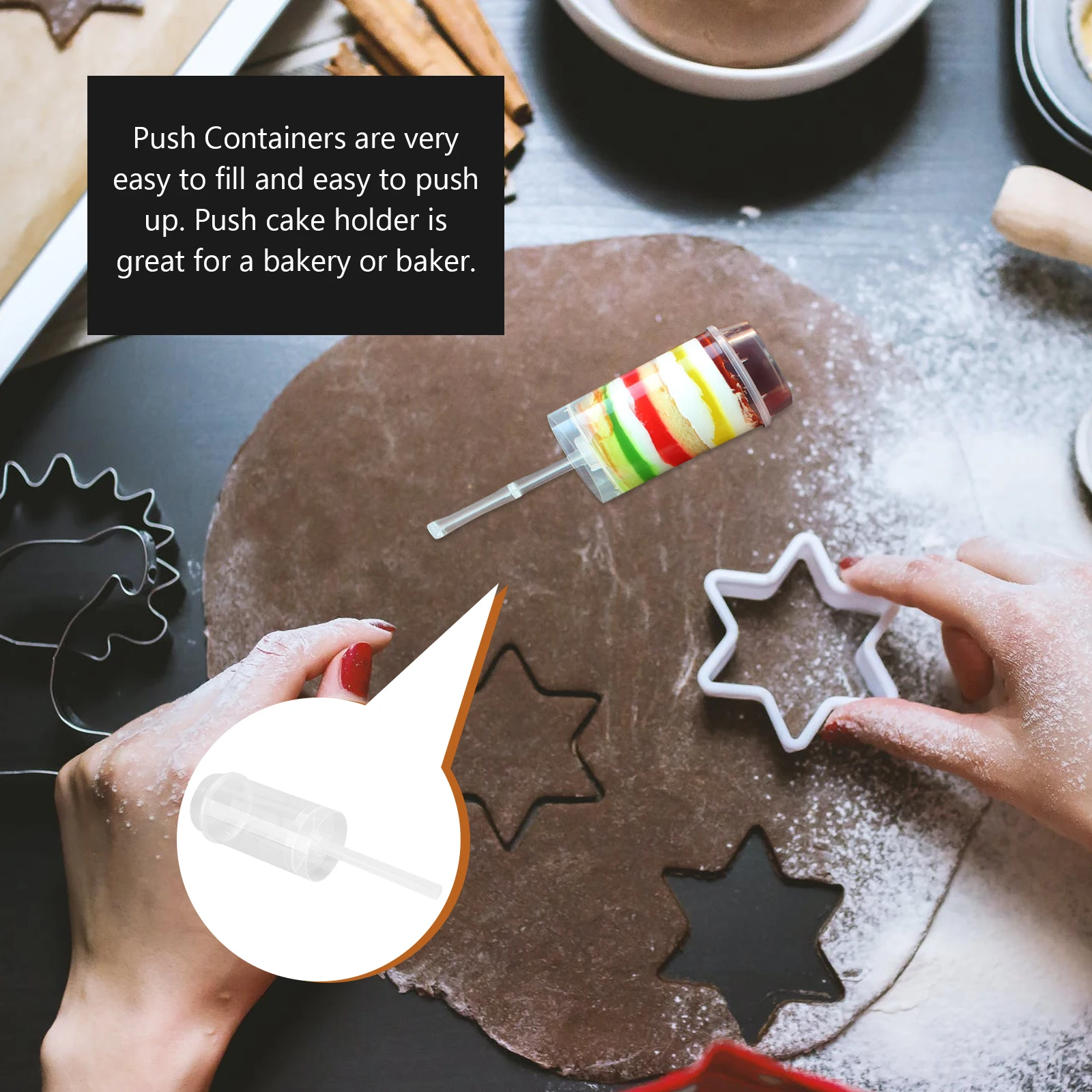 

20Pcs Cylinder Cake Mold Push Up Cake Shooter Base for Leakage Prevention Ideal for Bakeries DIY Sweets Push Pops