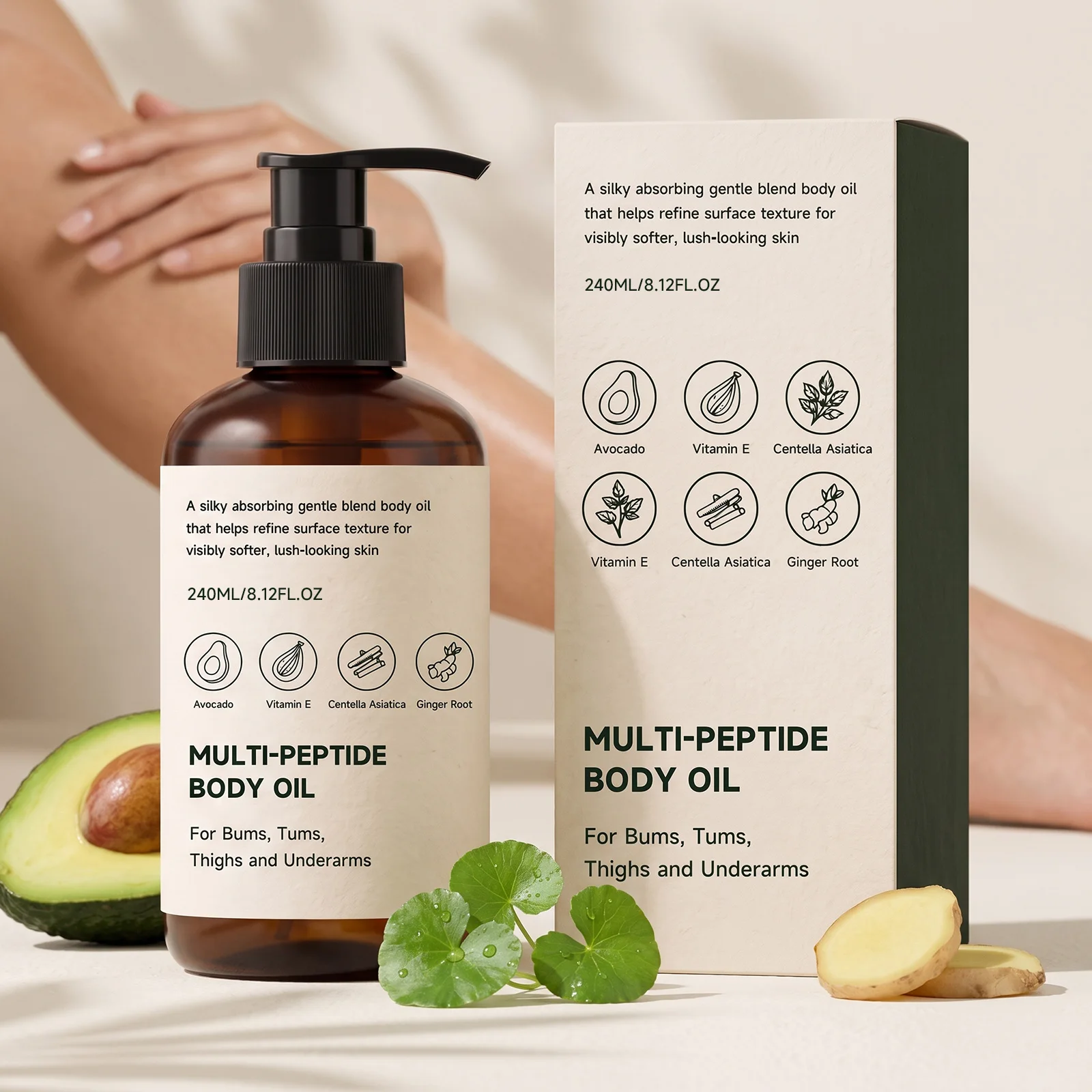 240ML Body Care Massage Oil Moisturizing Nourishing Non Greasy Fast Absorbing For All Skin Types Daily After Shower Relaxing