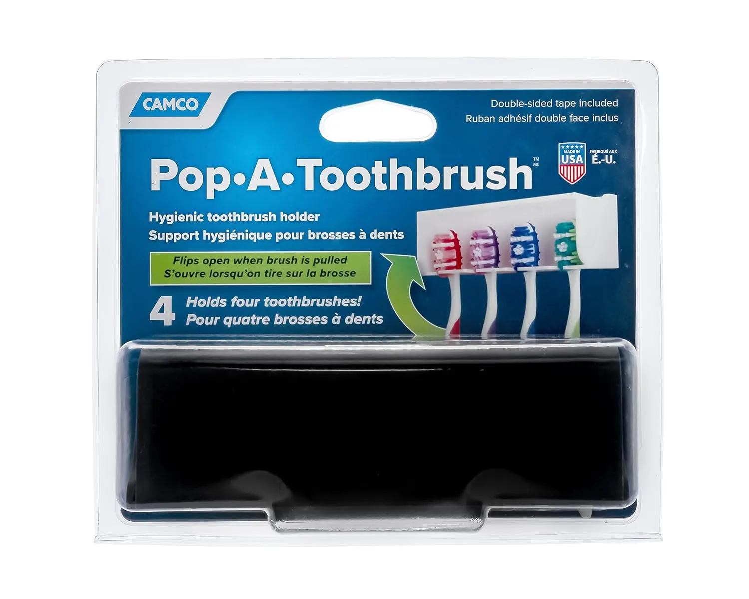 

Toothbrush, Hygienic Toothbrush Holder, Holds 4 toothbrushes, Black