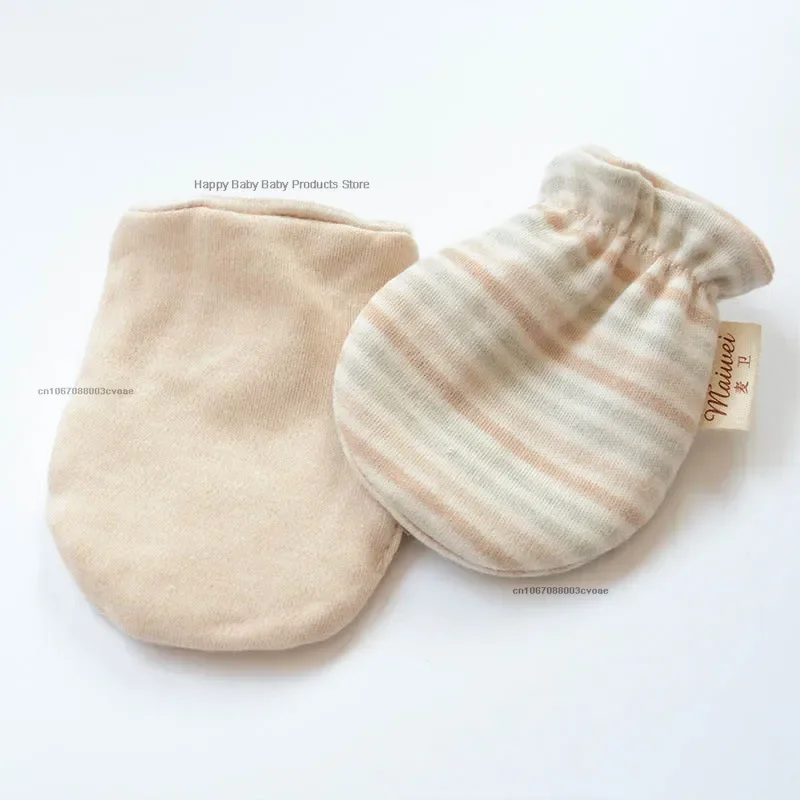 Newborn Baby Mittens Cotton Gloves Anti-Grab Girl Boy Stripe Polka Dot Hand Glove for Kids Spring Summer Cute Mittens 0-2T