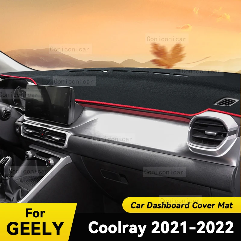 Tapete de painel para carro, almofada protetora, Dash Board, pára-sol, tapete anti-UV, Dashmat, acessórios para GEELY COOLRAY 2021, 2022