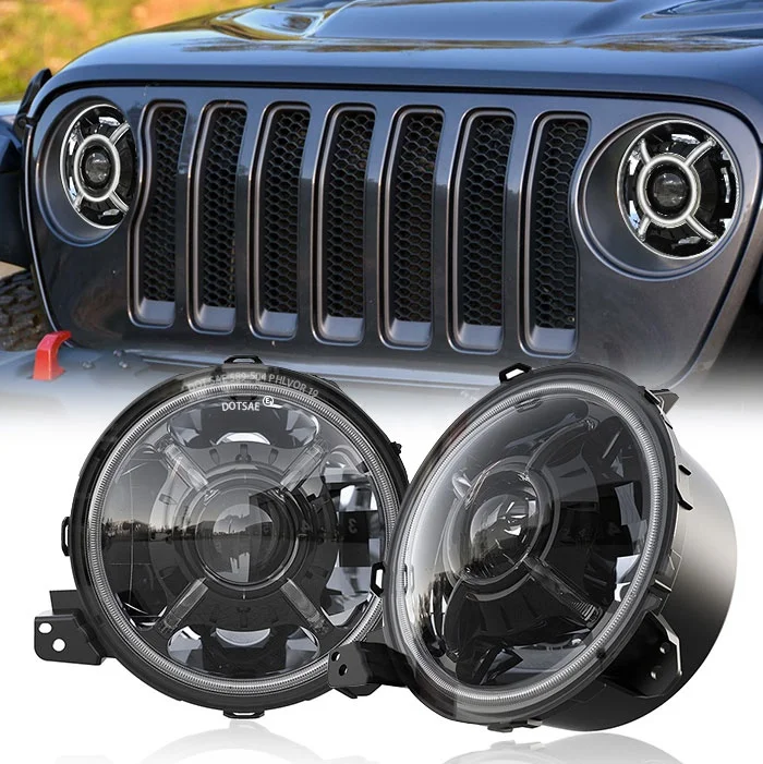 D0T Approved Led Headlights for 2018+ Jeep wrangler jl Accessories Halo Lights for Jeep JL Rubicon 2020 Jeep Gladiator JT Parts