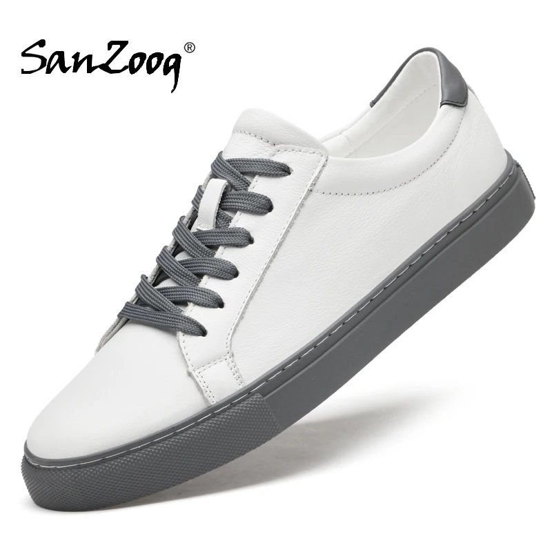 Men Skateboarding Shoes Genuine Leather Sneakers Casual Shoes Fashion Trend Flat High Quality Plus Big Size 48 49 50