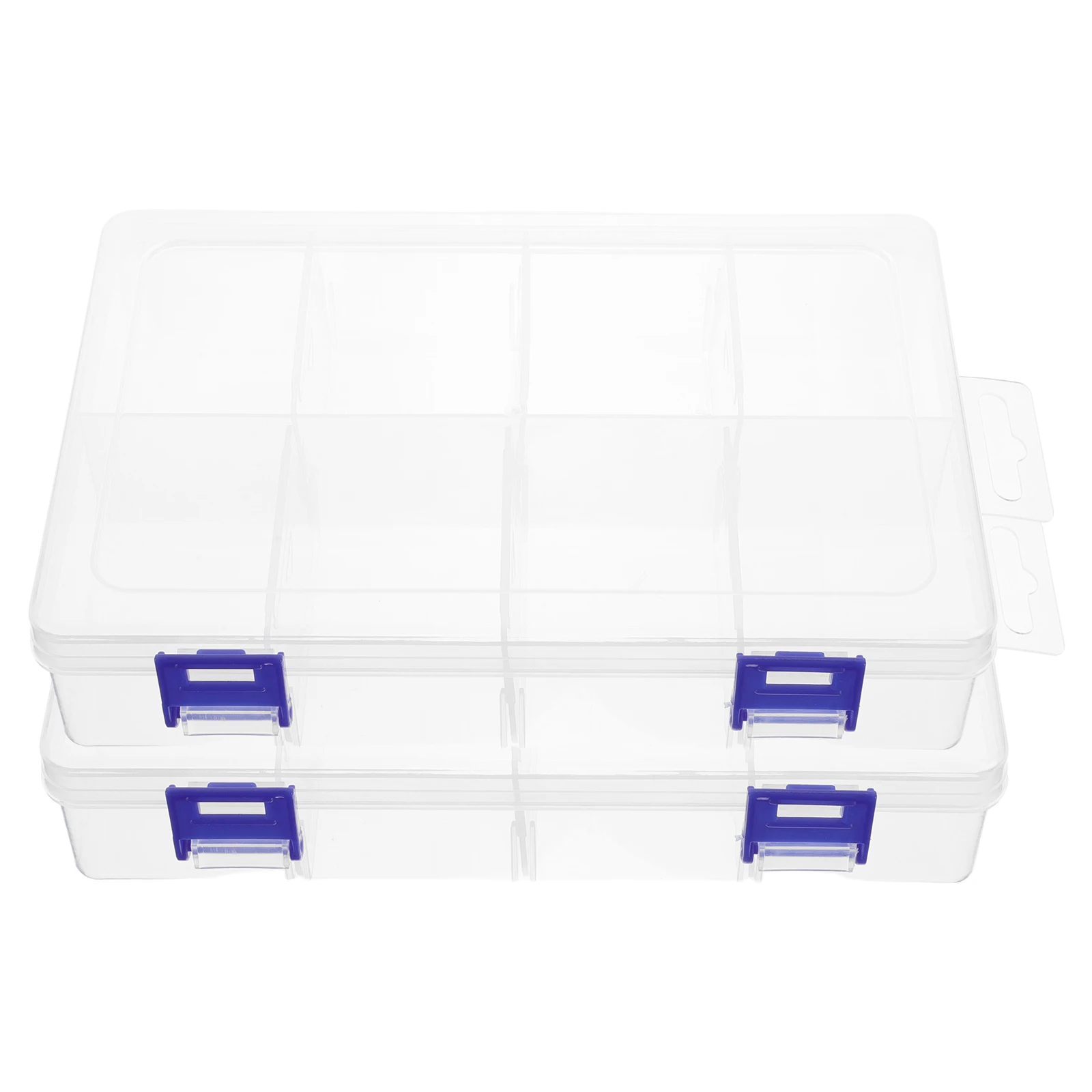 

2 pcs Storage Box 8 Grids Large Capacity Plastic Organizer For Jewelry Tools Fishing Gear Hardware Storage Container Reusable