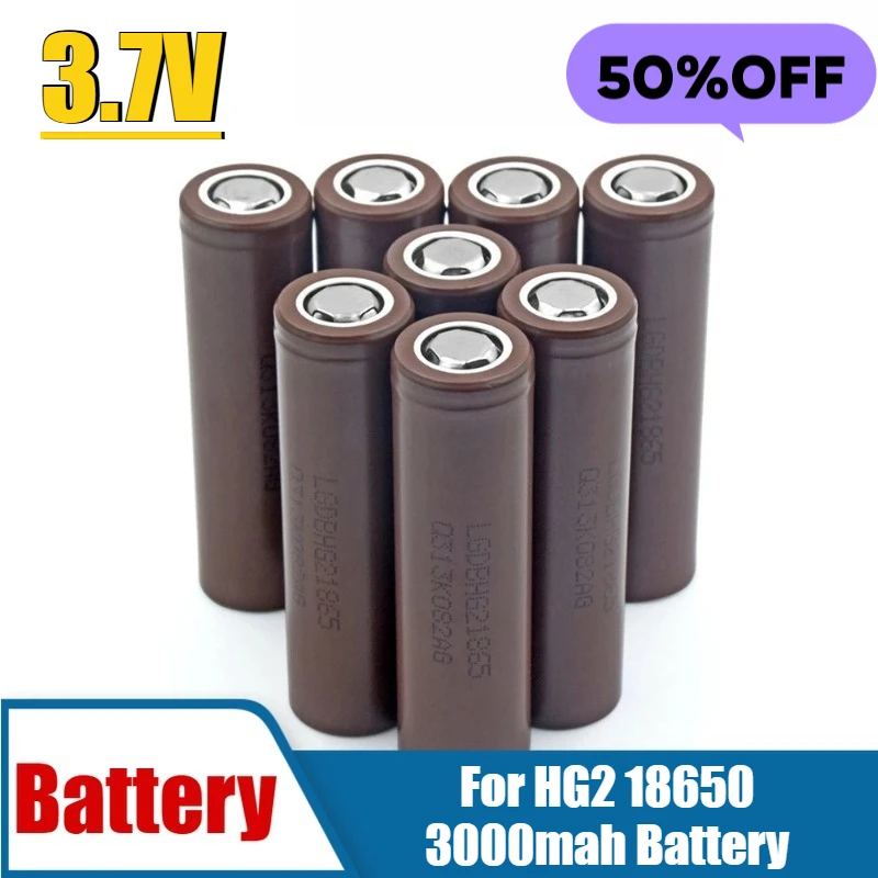 

For HG2 18650 3000mah Battery 3.7V High-capacity Power Battery with 20A Discharge