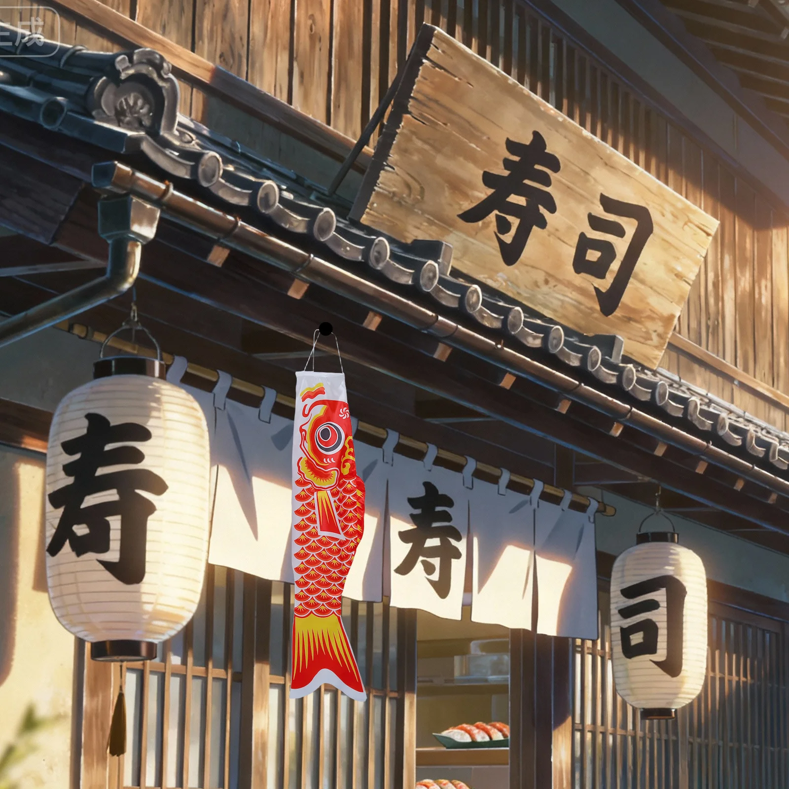 

Japanese Carp Windsock Fish Flag Kite 100Cm Vibrant Hanging for Garden Backyard Sushi Bar Outdoor Decoration Windsock Flags