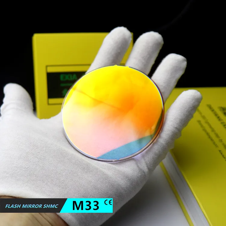 

Defect EXIA M33 Sunglasses Lenses 1.61 MR-8 UV400 Flash Mirror Red SHMC Gradient Brown Good for Rimless Glasses Base Curve 3