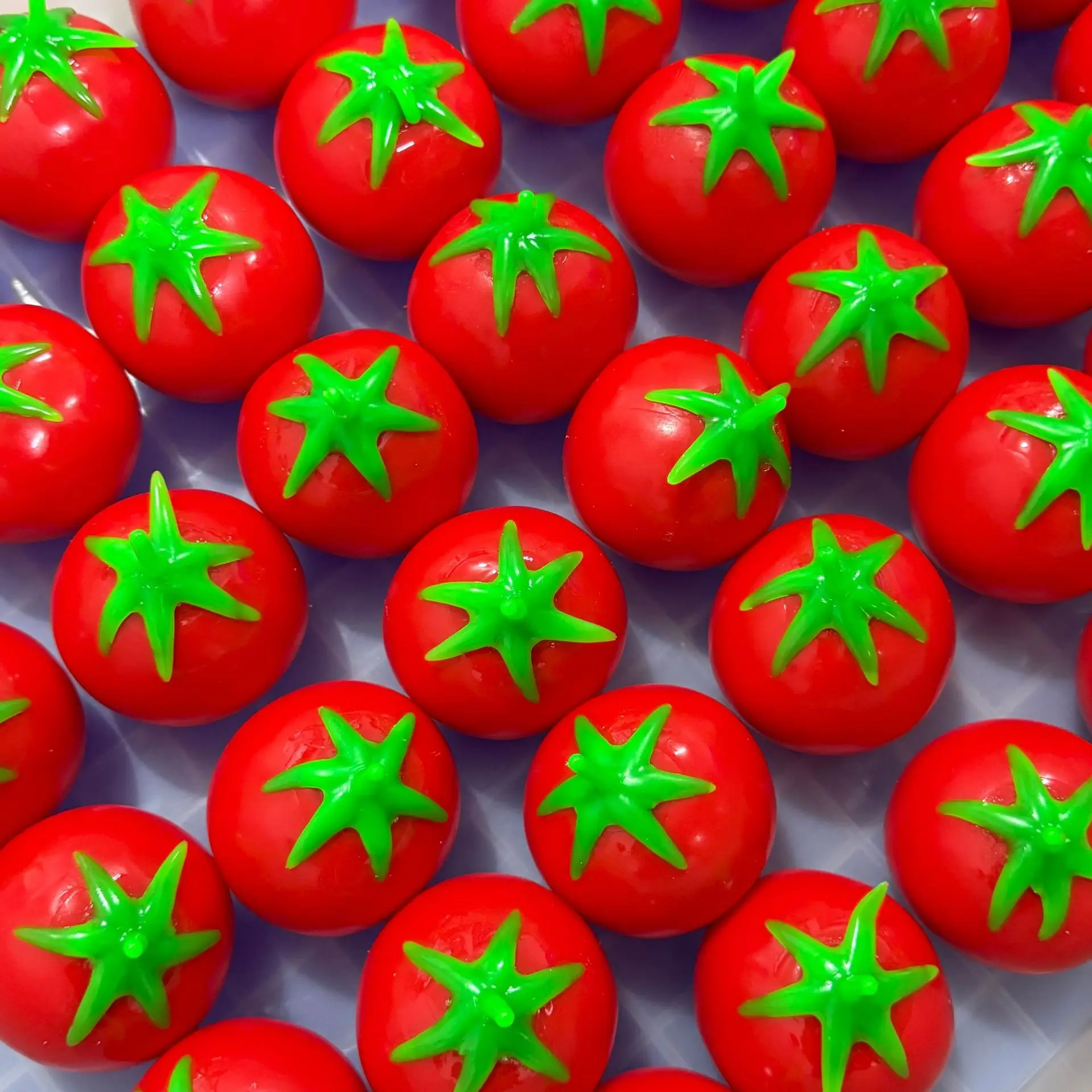 Tomato  Ball Squishy Tomato Stress Ball Fidget Toy Crunchy Squeeze Ball Round Blocks Filled ASMR Anti Stress Toys for Adults image 5