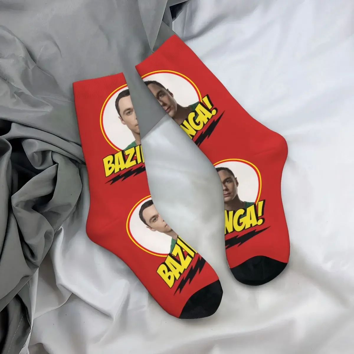 

All Seasons Crew Stockings Bazinga The Big Bang Theory Socks Crazy Hip Hop Long Socks for Men Women Valentine's Day Gifts