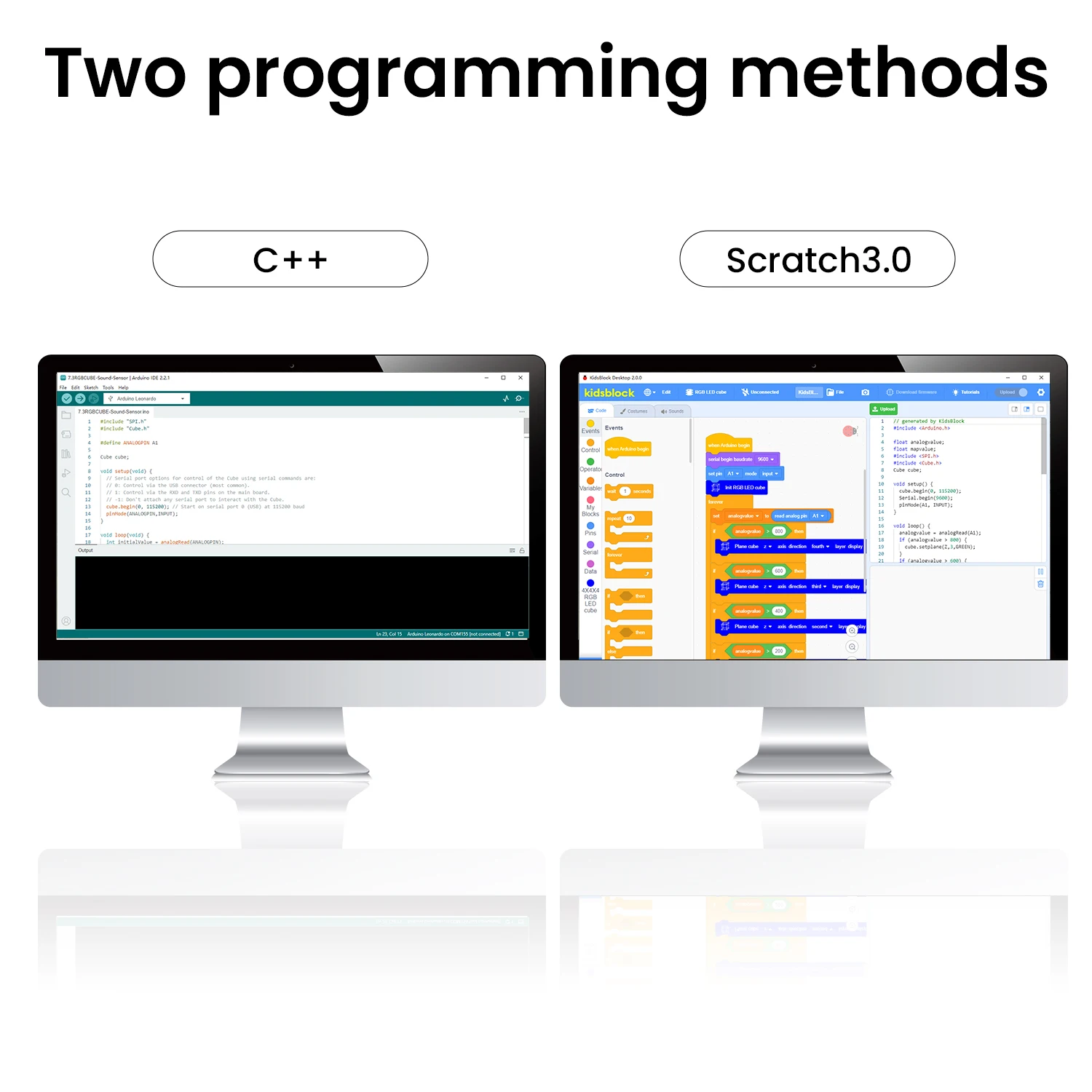 Keyestudio Colorful 3D 4x4x4 RGB LED Cube Kit 444 light cube Music Spectrum Kit  Microcontroller Electronic DIY Square Parts Kit