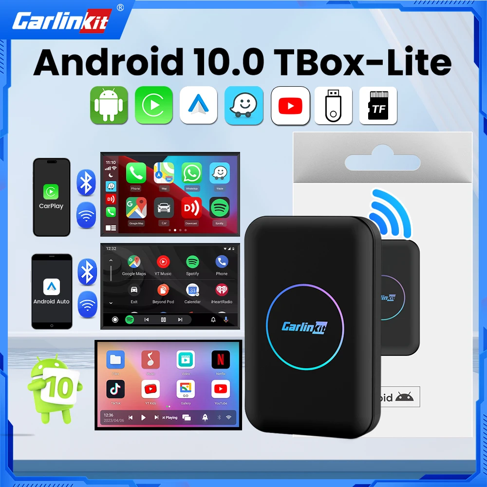 CarlinKit Android TV Box Lite Wireless Adapter For OEM Wired CarPlay &Android Auto Car Support Netflix IPTV Smart CarPlay AI Box