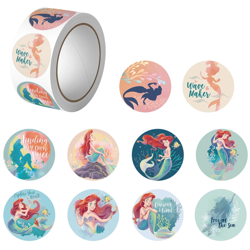 

500 шт./рулон Disney мультфильм Русалка наклейки фильм аниме Ариэль принцесса наклейки DIY телефон гитара скейтборд ноутбук Kawaii наклейки