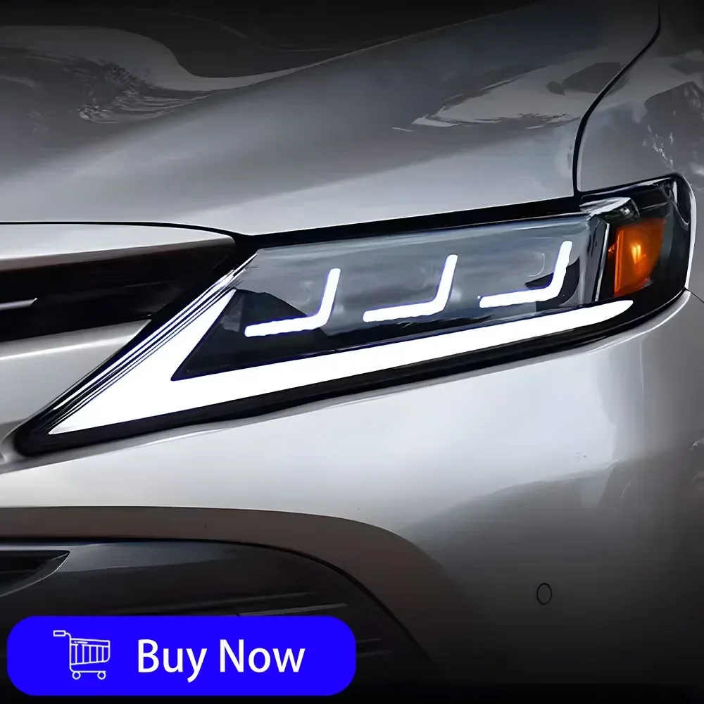 

Для Toyota Camry зарубежная версия 2018-2023, обновленная сборка, светодиодные автомобильные фары, Demon Eyes Style 3, аксессуары для линз проектора