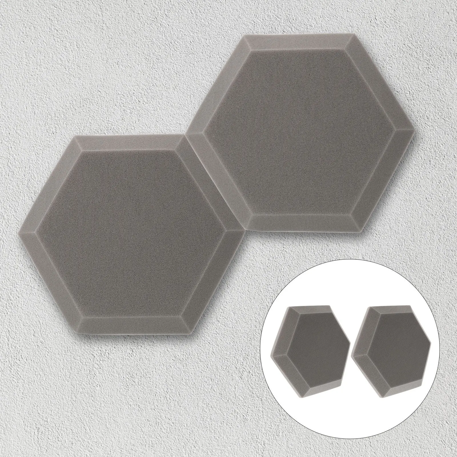

2Pcs Hexagon Shaped Acoustic Absorption Mats Sound Dampening Panels Indoor Noise Reduction Soundproofing Wall Boards