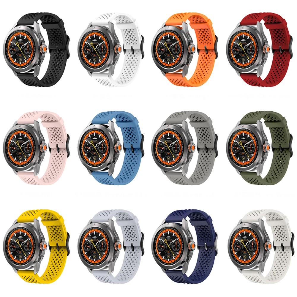 22mm Official Strap for Xiaomi Watch S3 S4 Sport Silicone Watchbands Mi Watch S1 Active/Color 2/S2 46mm 42mm Breathable Bracelet