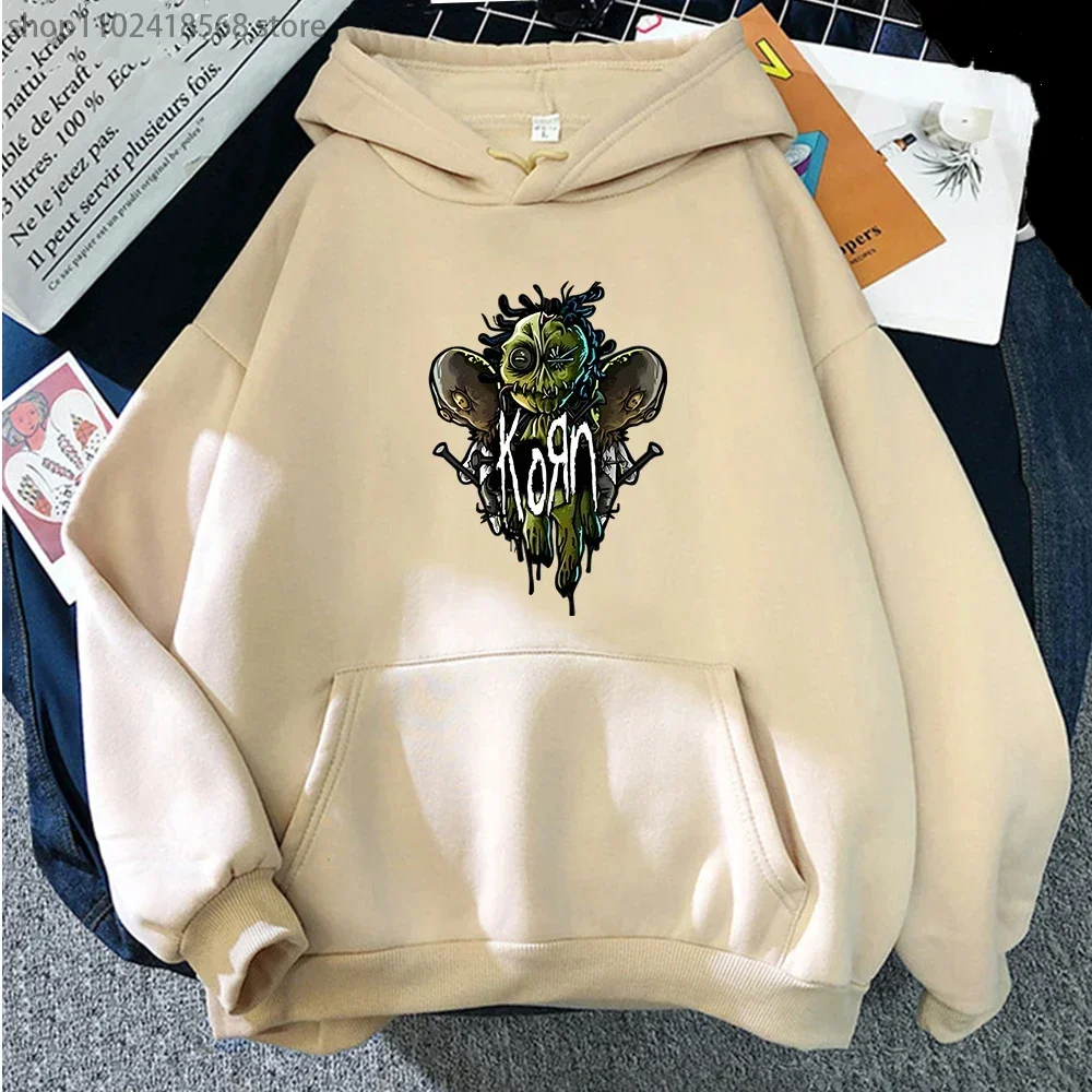 

Korn Band Heavy Mental Graphic Hoodies Women Sweatshirt Long Sleeve Fleece Sweatwear Couple Soft Regular Fit Winter Hoody Unisex