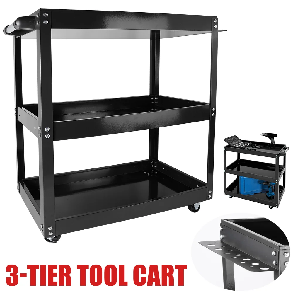 [EU Stock]Wheeled Tool storage rack Organizer Rack 3Layers Wrench Organizer Tool Cart Standing Storage Shelving Kitchen Storage