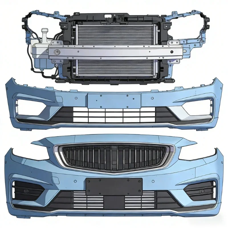 Auto Parts New Replacement Rear Bumper, High Impact Resistance PP Material, Anti-collision Bolt-On Design For Geely Vehicles Aut