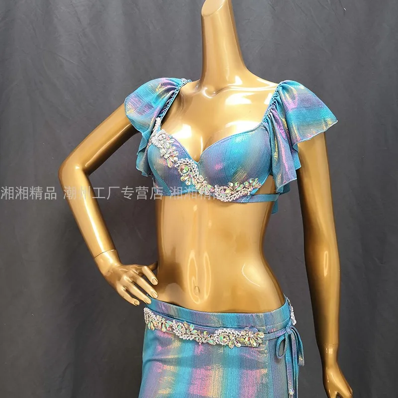 

Customized Belly Dance Bra Belt Skirt 3Pcs Performance Clothes Practice Outfit Oriental Dance Set Female Belly Dancing Costume