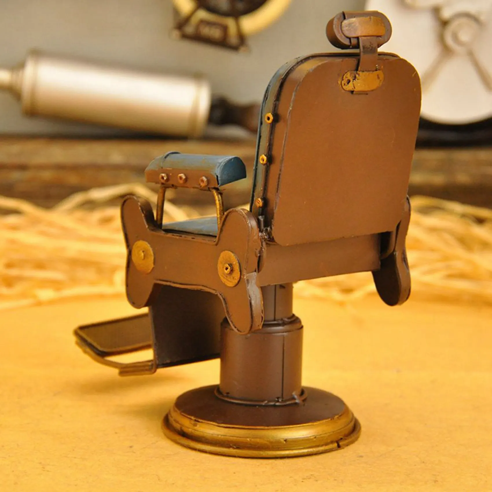 ABYN-2X Iron Model Decorations Creative Crafts Barber Chair Micro-Metal Decoration Creative Home Furnishings Tinplate