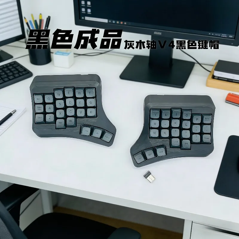 

Комплект раздельной клавиатуры WVELVE, 46 клавиш, индивидуальный изогнутый эргономичный дизайн, беспроводная механическая клавиатура 2.4G с поддержкой горячей замены VIAL