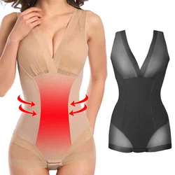 Women Sexy Mesh Shapewear Butt Lift Bodysuit Push Up Bras Tank Tops Waist Trainer Tummy Slimming Body Shaper Sculpting Corsets